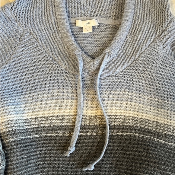 J. Jill Light Blue and Gray Hooded Sweater - Picture 7 of 7